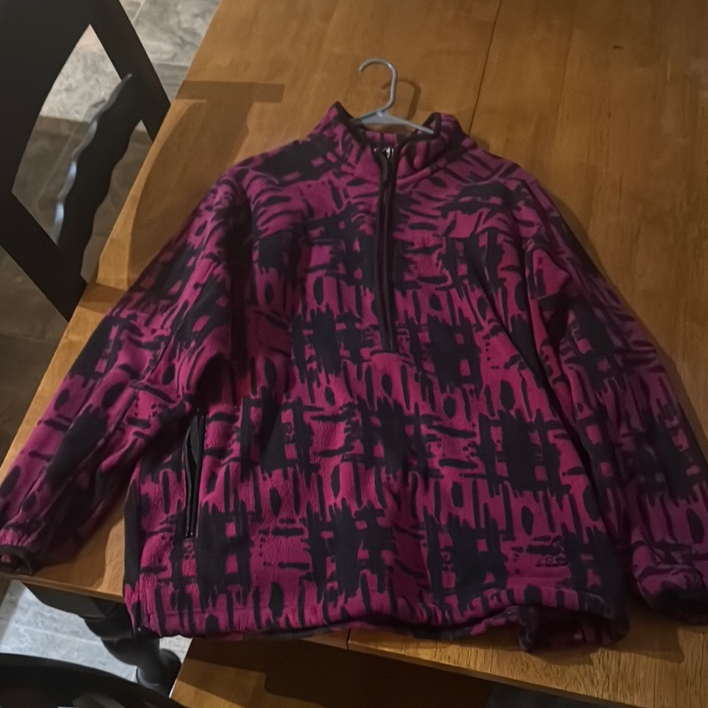 Pink And Black Patterned Pullover - image 1